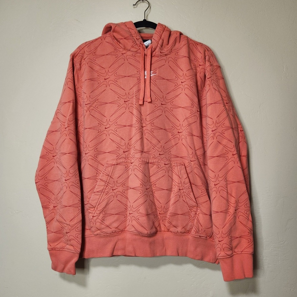 Nike Orange Swoosh Hoodies Adult Size Medium
